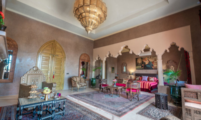 Palais Hassoun Suite Royale Bedroom One with Seating Area | Marrakesh, Morocco