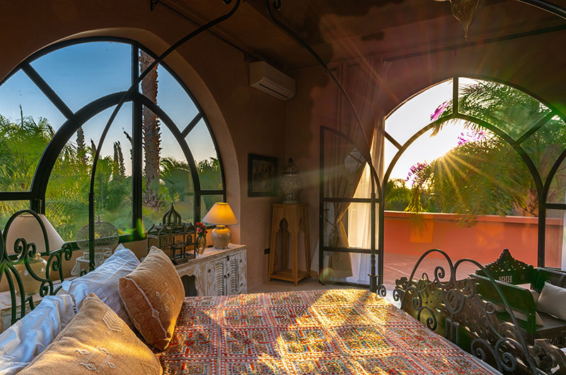 Palais Hassoun Suite Loft Sunrise Bedroom Three with Outdoor View | Marrakesh, Morocco