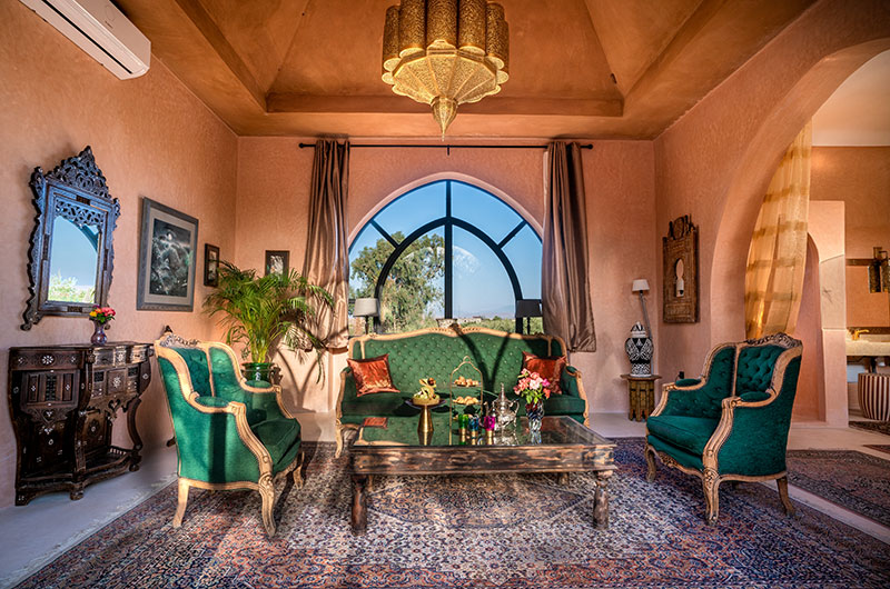 Palais Hassoun Suite Loft Sunrise Bedroom Three Seating Area | Marrakesh, Morocco