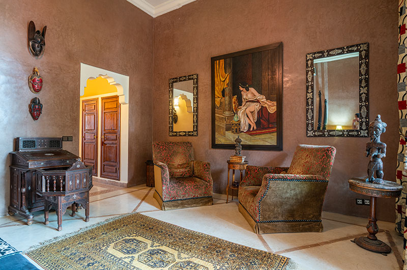 Palais Hassoun Junior Suite Shokola Bedroom Four with Seating Area | Marrakesh, Morocco