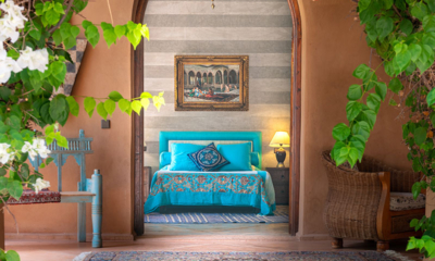 Palais Hassoun Chambre Deluxe Turquoise Bedroom Six View | Marrakesh, Morocco