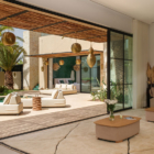 Villa Eyline Living Area with Pool View | Marrakesh, Morocco