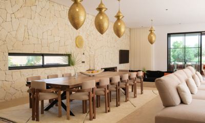 Villa Eyline Dining with Hanging Lamps | Marrakesh, Morocco
