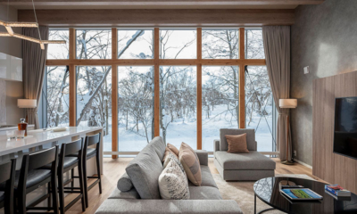 Kumirin Living Area with TV and Snow View | Hirafu, Niseko
