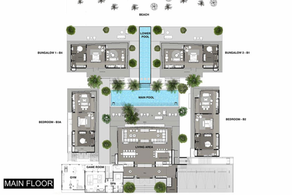 Villa Boonta Floorplan Main Floor | Natai, Phang Nga
