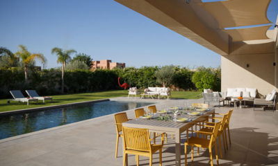 Villa Ada Ada Dining Area with Pool View | Marrakesh, Morocco