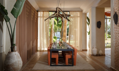 Villa Maggy Rose Indoor Dining Area with Crockery | Marrakesh, Morocco