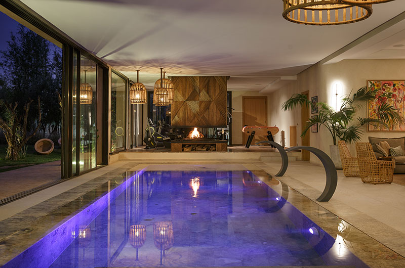 Villa Mish Mish Indoor Pool at Night | Marrakesh, Morocco