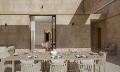 Villa Pepe Open Plan Dining Area with Crockery | Marrakesh, Morocco