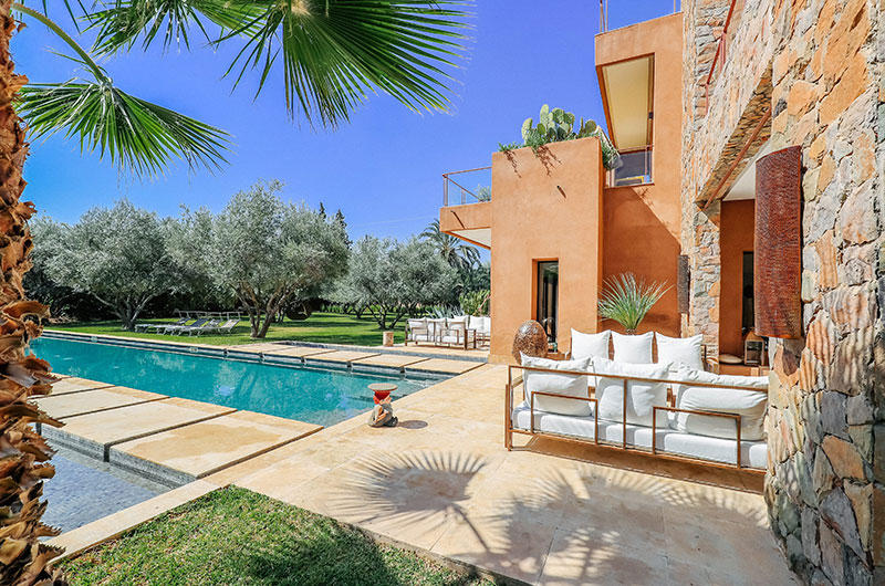 Villa Zitouna Pool Side Seating Area | Marrakesh, Morocco