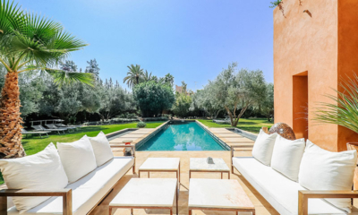 Villa Zitouna Pool Side Seating Area with View | Marrakesh, Morocco