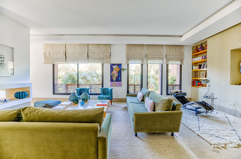Villa Zitouna Indoor Living Area with View | Marrakesh, Morocco