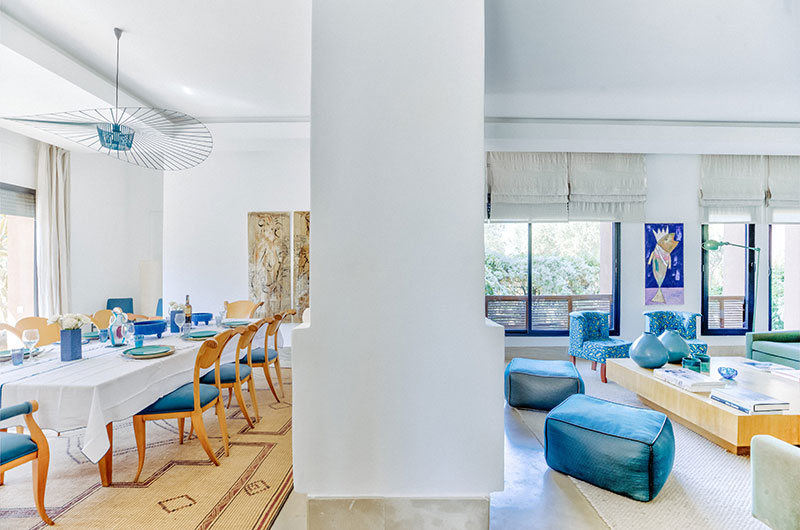 Villa Zitouna Up Stairs Living and Dining Area | Marrakesh, Morocco