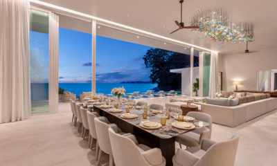 Villa Amann Living and Dining Area at Night | Kamala, Phuket