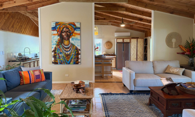 Rockpools Living Area with Painting | Efate, Vanuatu