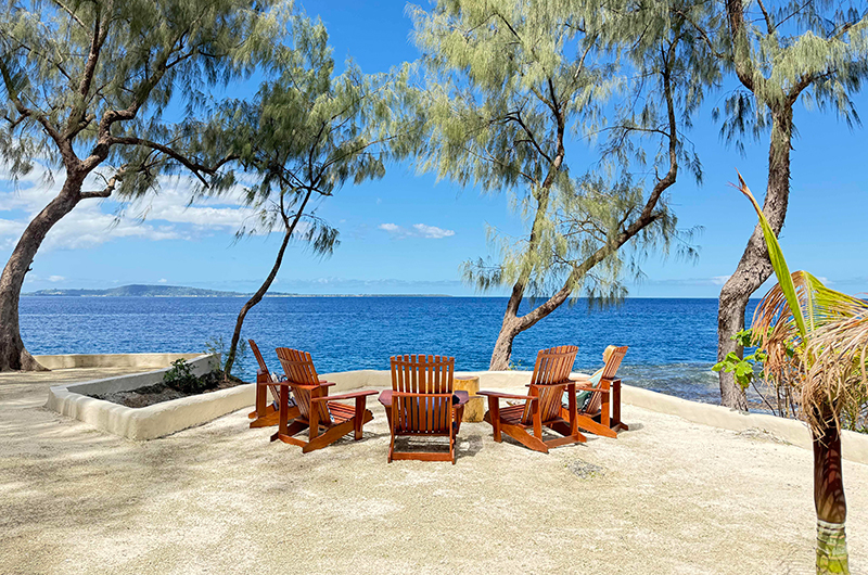 Rockpools Outdoor Seating Area with Sea View | Efate, Vanuatu