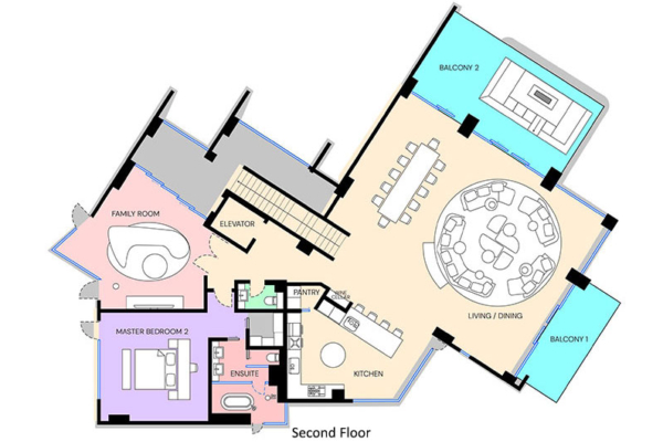 Corniche Hirafu Second Floor Floorplan | Hirafu, Niseko