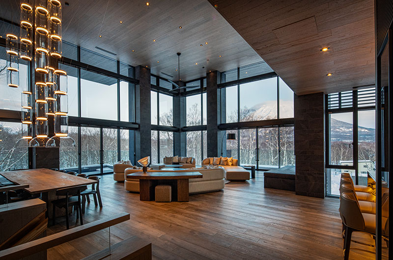 Corniche Hirafu Living Area with View | Hirafu, Niseko