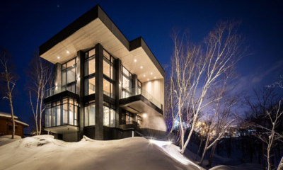 Corniche Hirafu Exterior with Snow View at Night | Hirafu, Niseko