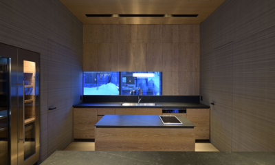Kamakura Kitchen Area at Night | Hirafu, Niseko