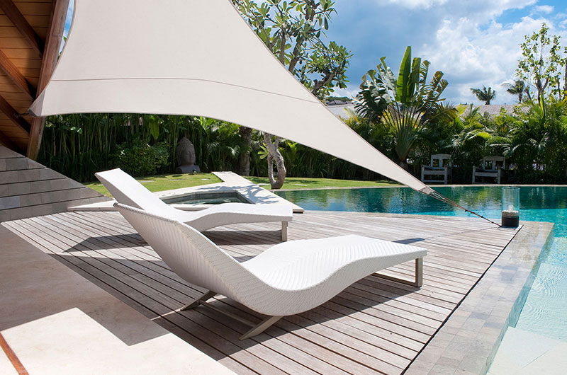 The Layar Three Bedroom Villa Pool Side Loungers | Seminyak, Bali