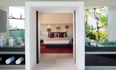 The Layar Three Bedroom Villa Bedroom and Bathroom | Seminyak, Bali