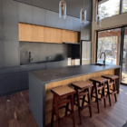 Forest Gardens Kitchen Area with Snow View | Echoland, Hakuba