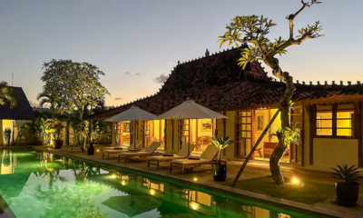 Villa Eccica Pool Side Area at Night | Uluwatu, Bali