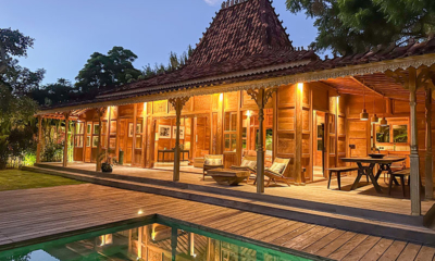 Villa Eccica Pool Side Area at Night | Uluwatu, Bali