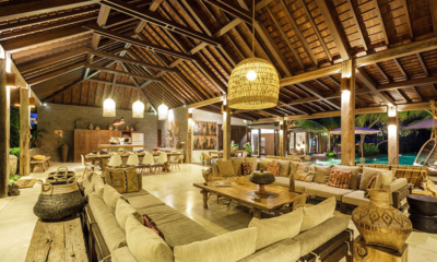 Villa Emile Living and Dining Area at Night | Uluwatu, Bali