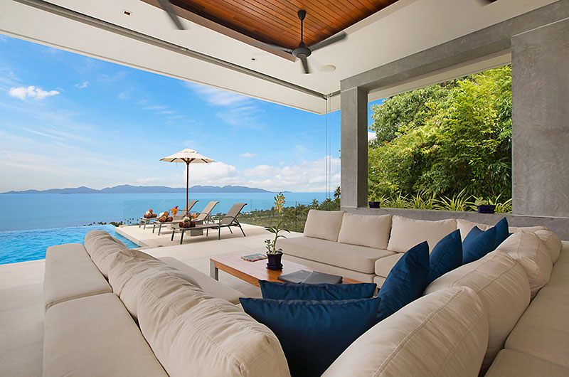 Grand Blue View Estate Villa Blue View Living Area with Sea View | Bang Por, Koh Samui Grand Blue View Estate Villa Blue View Living Area with Sea View | Bang Por, Koh Samui