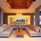 Grand Blue View Estate Villa Blue View Lounge Area at Night | Bang Por, Koh Samui