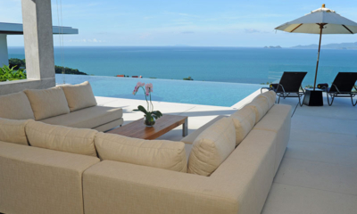 Grand Blue View Estate Villa Blue View Lounge Area with Sea View | Bang Por, Koh Samui