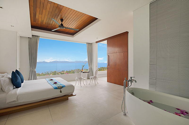 Grand Blue View Estate Villa Blue View Bedroom Two with Sea View | Bang Por, Koh Samui