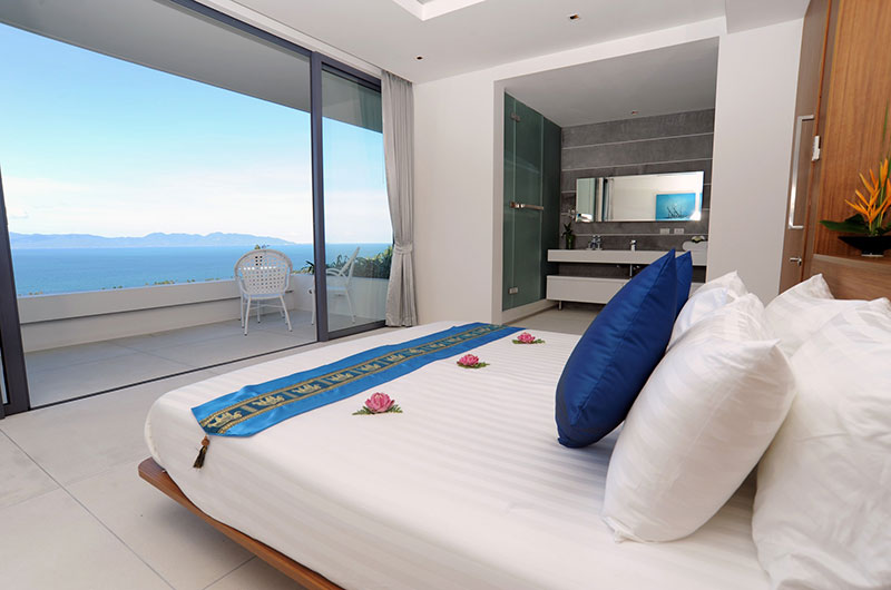 Grand Blue View Estate Villa Blue View Bedroom Three with Sea View | Bang Por, Koh Samui