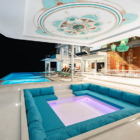 Villa Murano Pool Side Seating Area at Night | Bang Por, Koh Samui