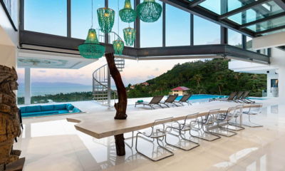 Villa Murano Dining Area Evening View | Bang Por, Koh Samui