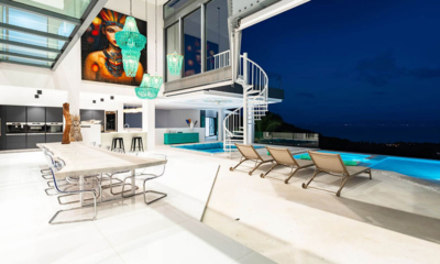 Villa Murano Open Plan Area at Night | Bang Por, Koh Samui