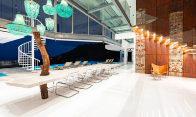 Villa Murano Open Plan Dining Area at Night | Bang Por, Koh Samui