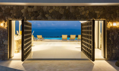 Villa Murano Entrance with Pool View at Night | Bang Por, Koh Samui