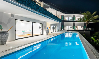 Villa Murano Downstairs Pool at Night | Bang Por, Koh Samui