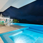 Villa Murano Pool Side Area at Night | Bang Por, Koh Samui