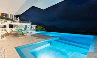 Villa Murano Pool Side Area at Night | Bang Por, Koh Samui