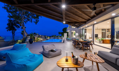Villa Vida Samui Pool Side Seating Area at Night | Chaweng, Koh Samui