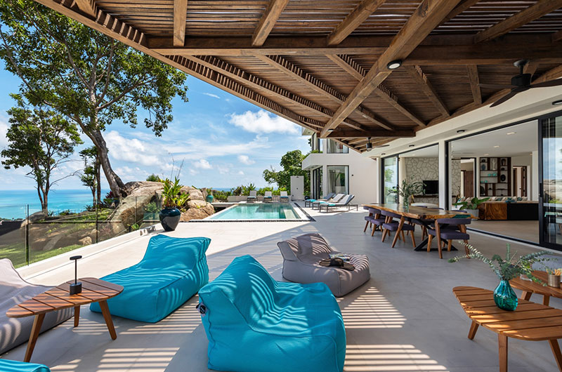 Villa Vida Samui Pool Side Seating Area with Sea View | Chaweng, Koh Samui