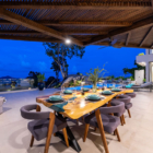 Villa Vida Samui Open Plan Dining Area with View at Night | Chaweng, Koh Samui
