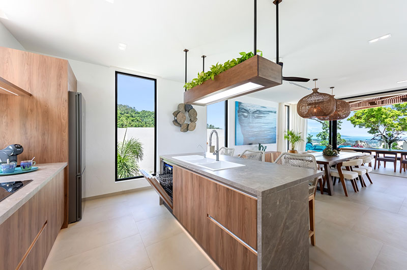 Villa Vida Samui Kitchen and Dining Area with View | Chaweng, Koh Samui