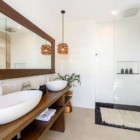 Villa Vida Samui Bathroom Two with Hanging Lights | Chaweng, Koh Samui