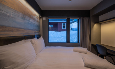 Hakukin Bedroom View at Night | Hirafu, Niseko