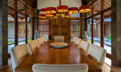 Jeeva Tirta Dining Area with Hanging Lamps | Batubelig, Bali